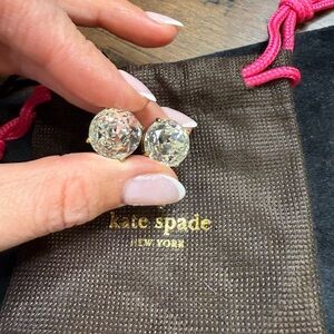 Kate Spade shiny Gold Crystal Earrings excellent